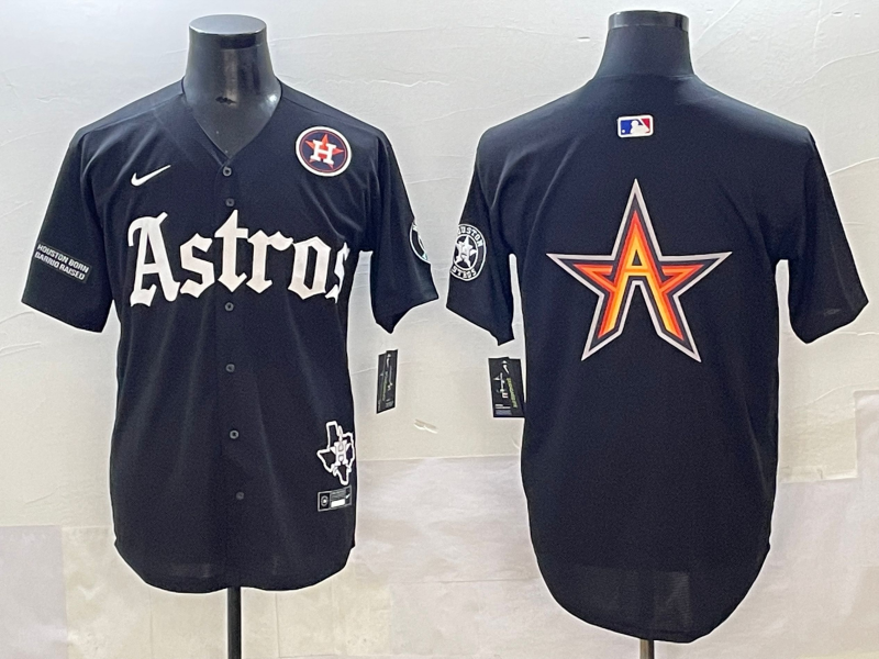 Men Houston Astros blank black MLB Nike 2025 jersey 41->youth mlb jersey->Youth Jersey